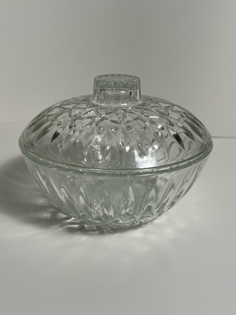 Anchor Hocking Clear Pressed Glass Lidded candy dish